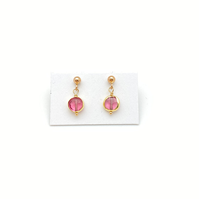 Caitlyn Earrings - Pink Tourmaline Quartz