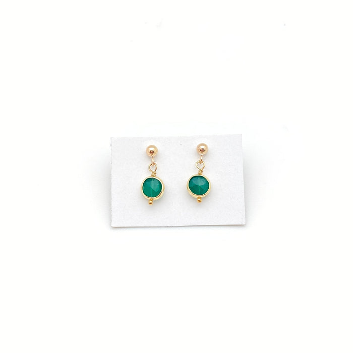 Caitlyn Earrings - Emerald Green Onyx