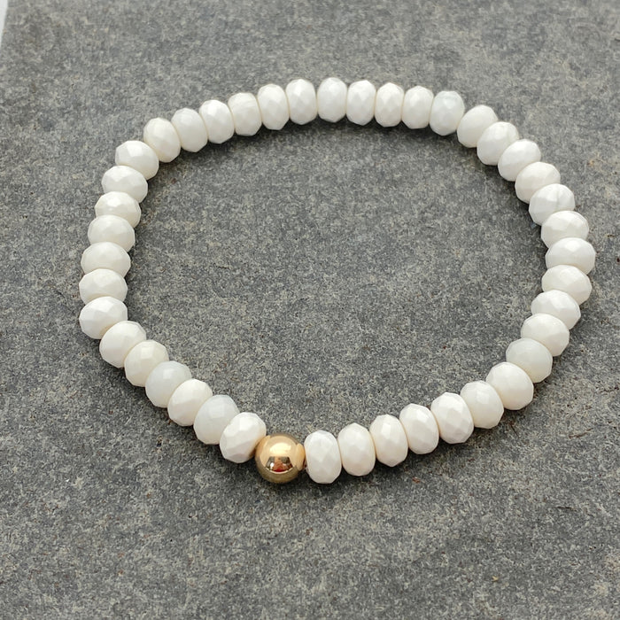 Becca Stones Bracelet -White Coral 6mm
