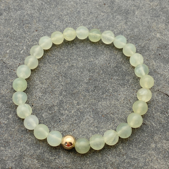 Becca Stones Bracelet - Lime Green Prehnite 6mm
