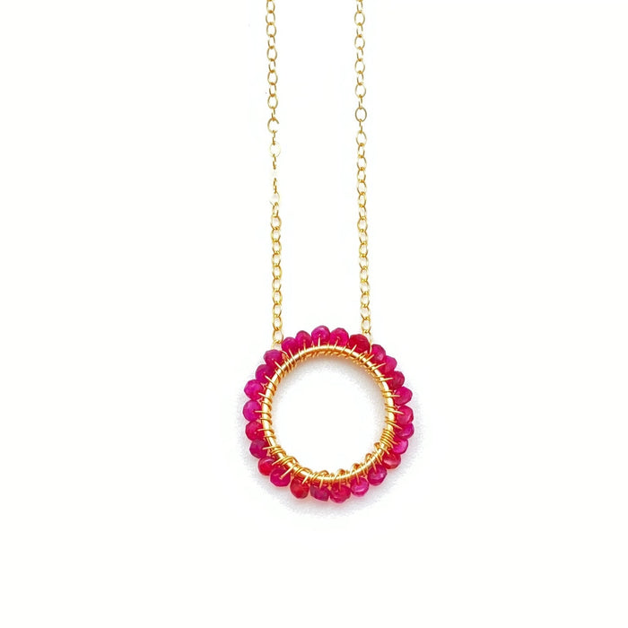 July Birthstone - Circle Necklace