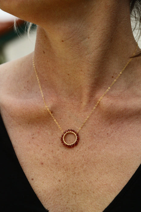 January Birthstone - Circle Necklace