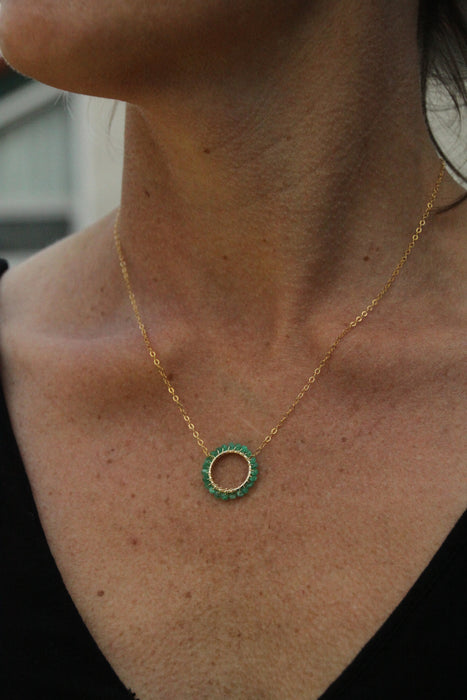 May Birthstone - Circle Necklace