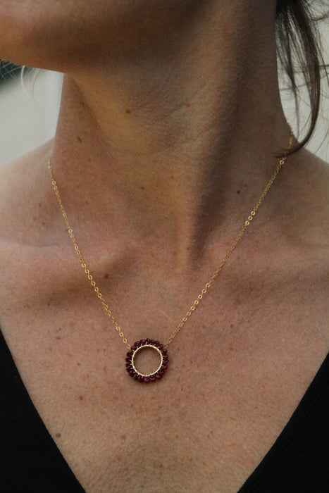 July Birthstone - Circle Necklace