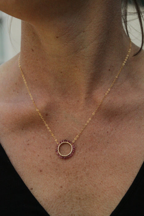 October Birthstone - Circle Necklace