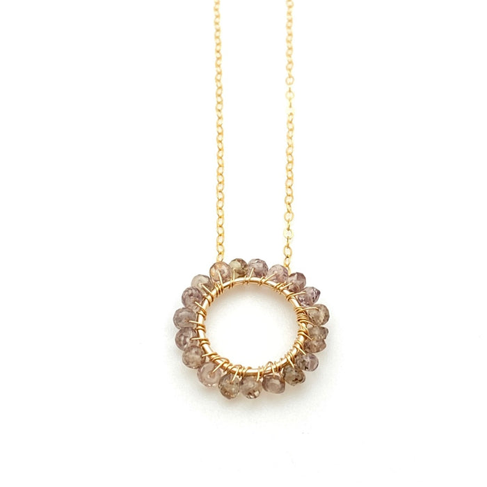 June Birthstone Alexandrite - Circle Necklace