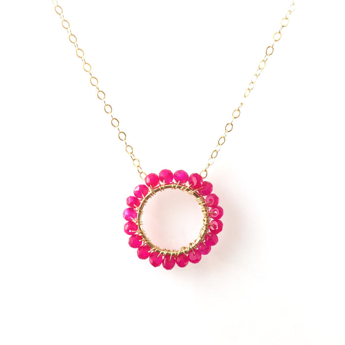 Circle - Hot Pink Chalcedony
