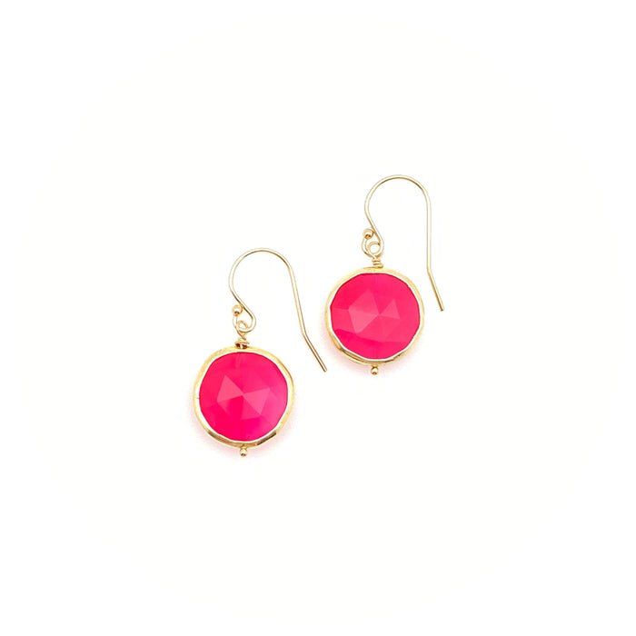 Kristen Earrings - Hot Pink Chalcedony