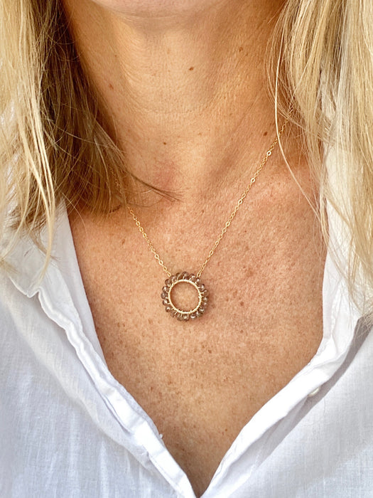 June Birthstone Alexandrite - Circle Necklace