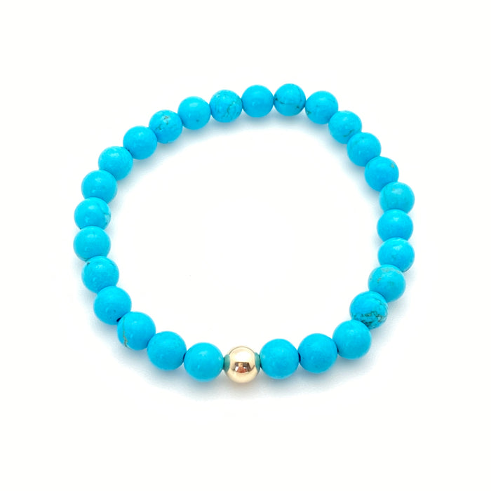 Becca Stones Bracelet - Blue Turquoise 6mm