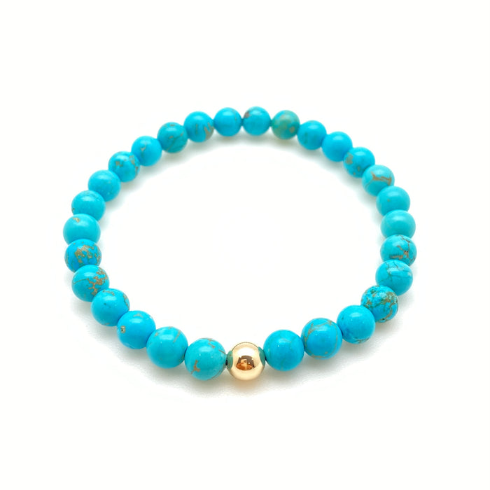 Becca Stones Bracelet - Natural Turquoise 6mm